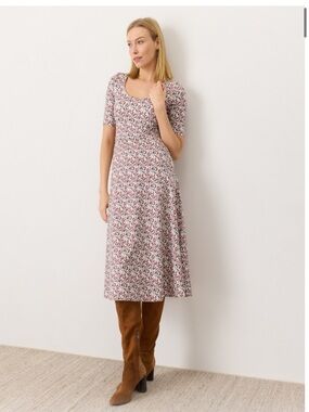 NWOT Pact organic fit and flare midi dress